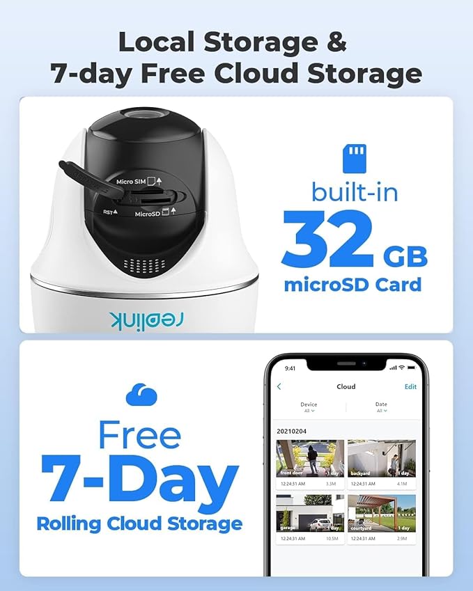 REOLINK 5MP 4G LTE Cellular Security Camera Outdoor, 360° Pan-Tilt, Sim+32GB SD Card Included, Wireless Solar Powered, Color Night Vision, Smart AI Detection, Go PT Plus+Solar Panel, Updated Version