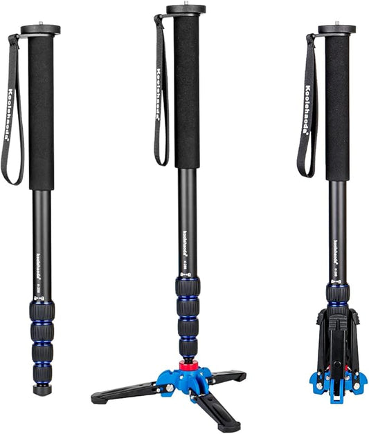 Koolehaoda Camera Monopod Stand, 65inch Extendable Aluminum Monopod with Folding Tripod Support Base for Nikon Sony DSLR, Maximum Load of 5 kg