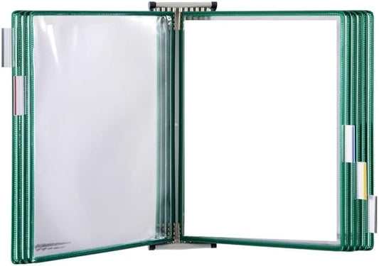 Tarifold Wall Mounted Reference and Display System, 10 Letter-Size Pockets, Double-Sided Viewing, Green (W251)