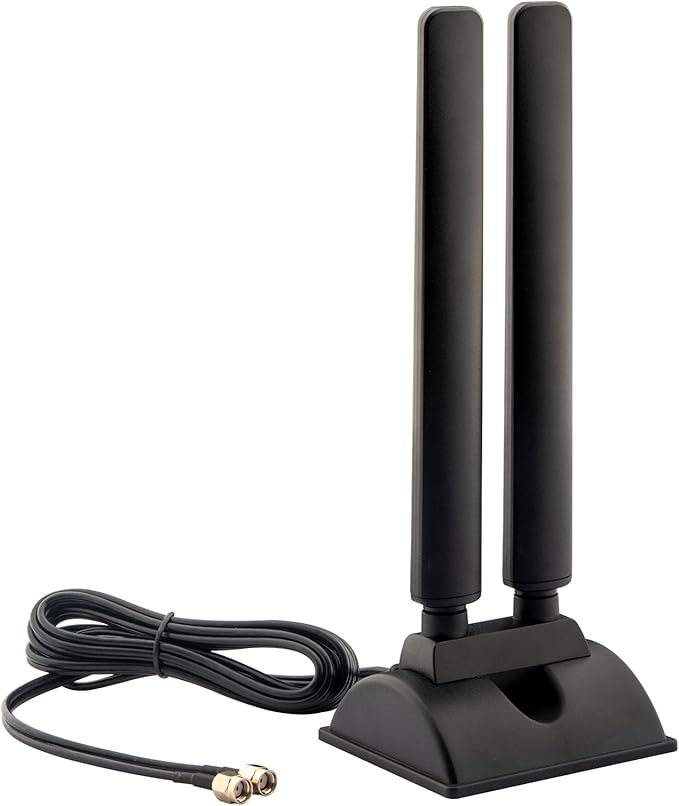 WiFi 6 6E Tri-Band 6GHz 5GHz 2.4GHz Magnetic Base External Replacement WiFi Antenna for PC Desktop Computer Asus Rog Strix Gigabyte Aorus Gaming WiFi Motherboard Card, Kaunosta