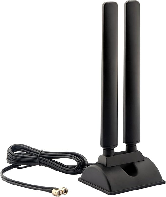 WiFi 6 6E Tri-Band 6GHz 5GHz 2.4GHz Magnetic Base External Replacement WiFi Antenna for PC Desktop Computer Asus Rog Strix Gigabyte Aorus Gaming WiFi Motherboard Card, Kaunosta