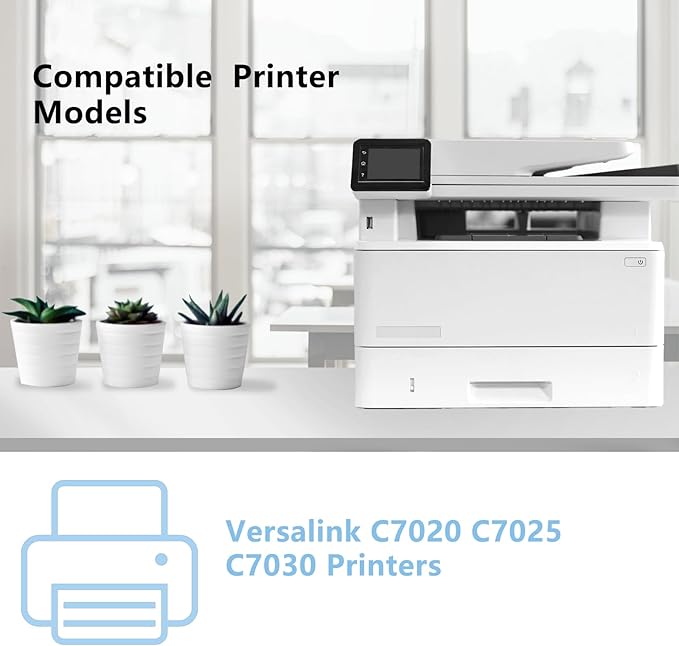 VersaLink C7030 High Capacity Toner Cartridges Replacement for Xerox 106R03741 106R03742 106R03743 106R03744 Toner Compatible for Xerox Versalink C7020 C7025 C7030 Printer (Black Cyan Magenta Yellow)
