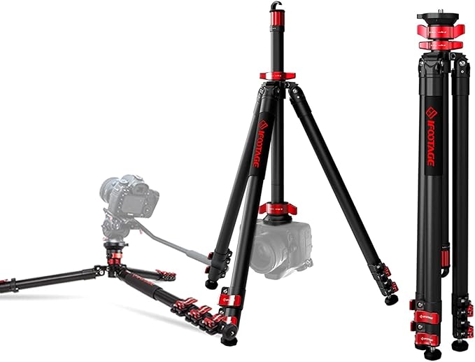 IFOOTAGE Camera Tripod Professional Standard,Heavy Duty,Flexible Stable 360° Ball Head,Centre Column Release for Low Position,Max Payload 6kg,65"/165cm TA6S