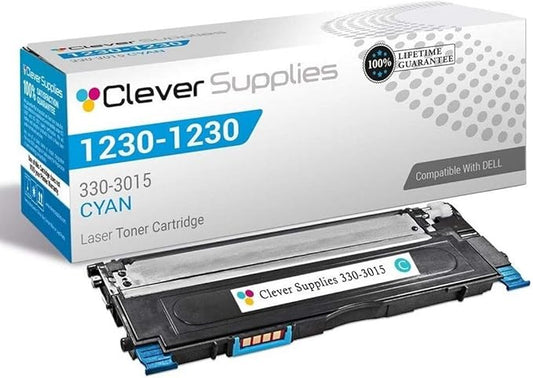 CS Replacement Toner Cartridge Compatible with Dell 1235 330-3015 Cyan 1230 1230c 1230cn 1235 1235c 1235cn Color 1000 Page Yield