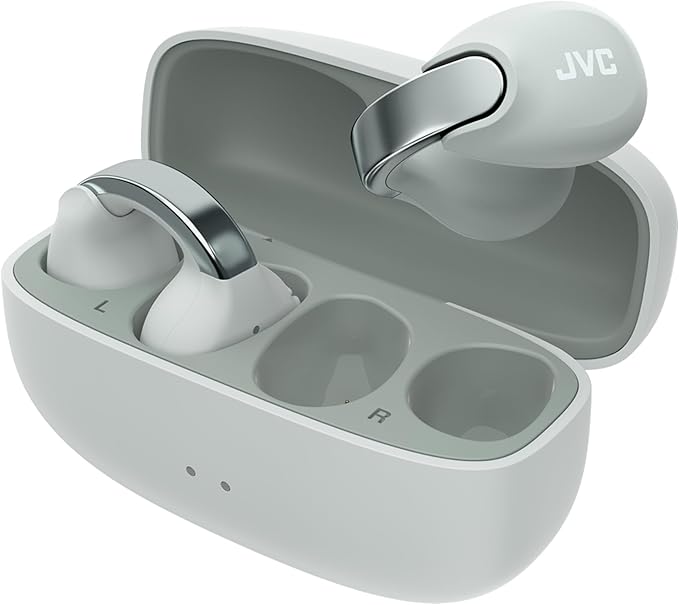 JVC Nearphones Open Ear True Wireless Headphones - Open Ear Earbuds - Bluetooth 5.3-24H Playback - IPX4 Water Resistant - Built-in Mic - Awareness & Comfort - Ear Clip Earbuds - HANP1T