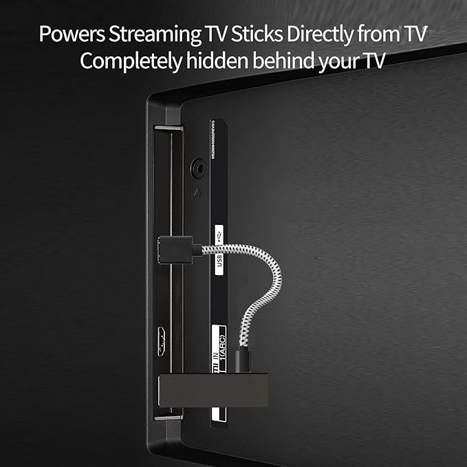 USB Power Cable for Fire Stick, Adapter Cord Plug Replacement, Powers Amazon FireStick Directly from TV USB Port, Eliminates The Need for a Charger