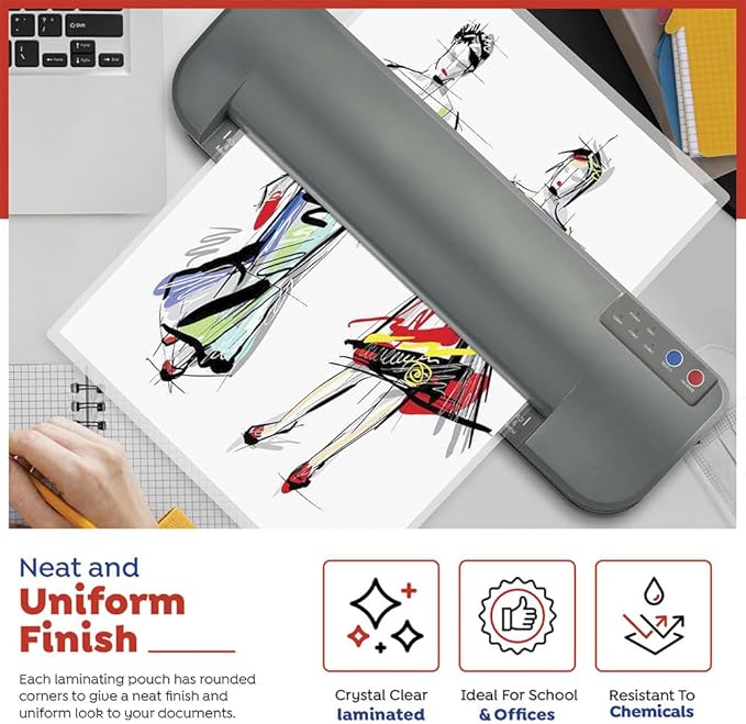 TruLam 3 Mil Laminating Pouches with Rounded Corners | Large Square Size | 12 in. x 12 in. | Glossy Finish | Premium Adhesive for High-Clarity | 2 Carriers Included | 100 Pack