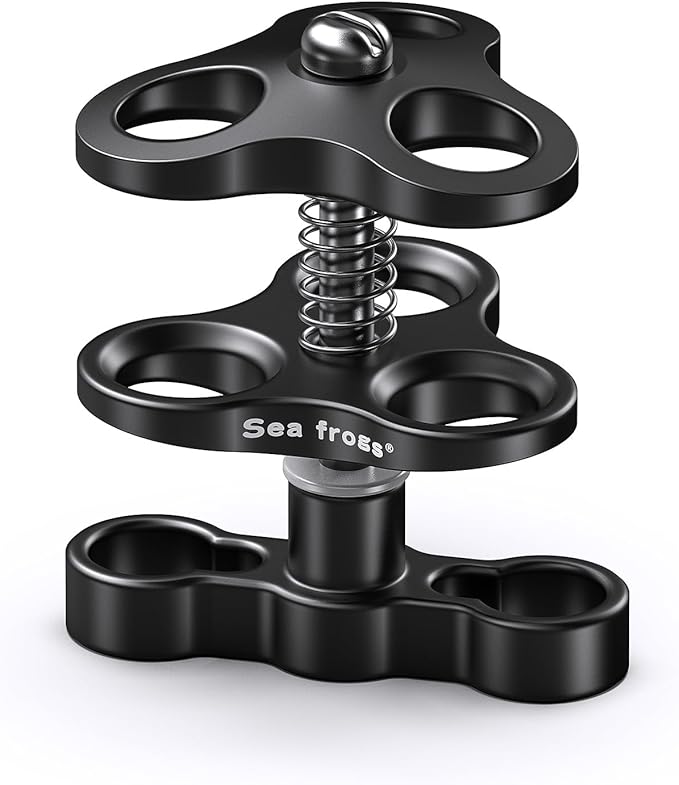 Sea frogs Triple Ball Clamp Diving Camera Bracket Aluminum Spring Flashlight Clamp for Diving Underwater Photography System CP-4