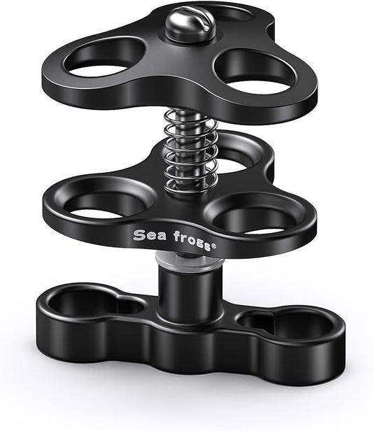 Sea frogs Triple Ball Clamp Diving Camera Bracket Aluminum Spring Flashlight Clamp for Diving Underwater Photography System CP-4