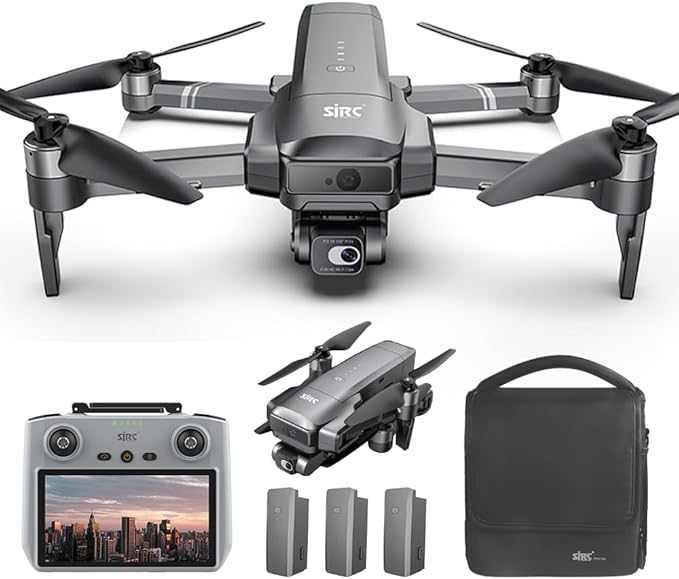X-Verse SJRC F22 S2+ XR Drones with Camera for Adults 4K, RC Screen, 6KM RC Distance, 2 Axis Gimbal +EIS+Repeater, Professional Drone with Obstacle Avoidance, 3 Batteries for 120min Max Flight Time