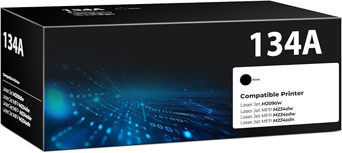 134A Black Toner Cartridge M209dw MFP 234dw 1 Pack with Chip Compatible for HP 134A 134X Toner Cartridges for HP134A HP134X W1340A W1340X for Laser Jet M209dw MFP M234sdw M234sdw M234sdn Printer