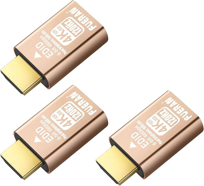 4K 120Hz HDMI 2.1 Dummy Plug – High-Resolution Virtual Display Emulator for PC, VR Headsets & Cryptocurrency Mining EDID Headless Ghost Display Adapter (4K/120Hz-HDR/8bits-3P)