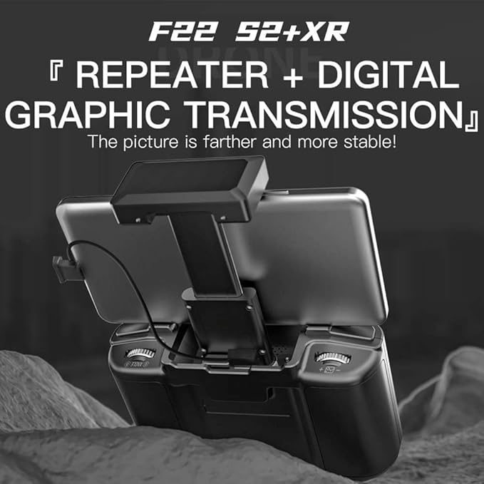 SJRC F22 S2+ XR Drone with Camera 4k, EIS Drone, 40 Minutes Flight Time, 6 km Transmission Range, Remote Control Screen, Drones For Adults, Foldable RC Quadcopter (3 Batteries)