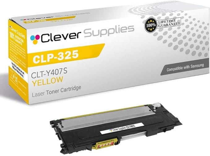 CS Replacement Toner Cartridge Compatible with Samsung CLP-325 CLT-Y407S Yellow CLP Series CLP-320 CLP-320N CLP-321N Toner Cartridge Yellow