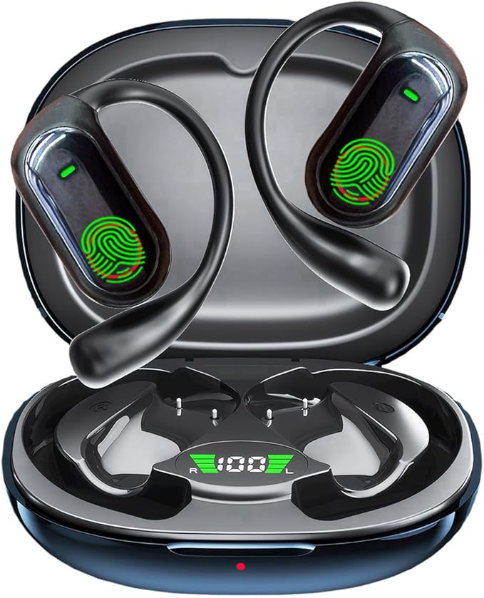 Ai Translation Earbuds Headphones Real Time 144 Languages Audifonos Traductores Inglés Español, Open Ear Wireless Earphones Perfect for Travel, Business & Language Learning,Dark Blue