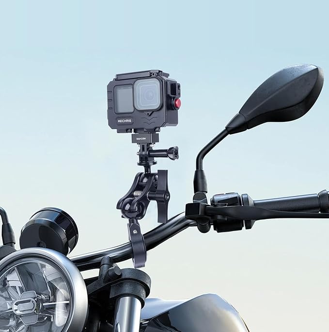 Butterfly Clip Mount with Dual Ball Heads - CNC Aluminum Alloy Spring-Loaded Open Clamp for Insta360/Gopr0 Cameras, LED Lights, Microphones (Ball Joint Compatibility, Underwater Photography) 63151A