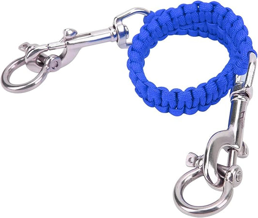 Alomejor Diving Camera Lanyard with Heavy Duty 360° Flexible Rotation Clips for Cameras and Dive Lights(sapphire)