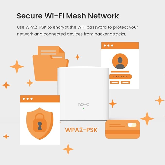 Tenda Nova Mesh WiFi System MW5G - Covers up to 2500 sq.ft - AC1200 Whole Home WiFi Mesh System - Gigabit Mesh Router for 80 Devices - Dual-Band Mesh Network to Replace Router and Extender - 2-Pack