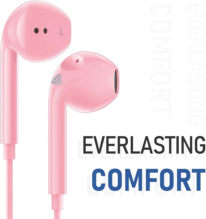 LUDOS Zenith USB C Headphones for iPhone 17 16 15 Pro Max Plus Air iPad Pro Air, 2 Years Warranty, USB-C Earbuds for Samsung Galaxy S24 S23 Ultra S22 S21 S20 A55 A54 A53, USB Type C Earphones - Pink