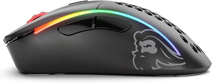 Glorious Model D- (Minus) Wireless Gaming Mouse - 67g Superlight Honeycomb Design, RGB, Ergonomic, Lag Free 2.4GHz Wireless, Up to 71 Hours Battery - Matte Black