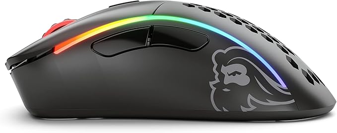 Glorious Model D Wireless Gaming Mouse - 69g Superlight, Lag Free 2.4Ghz Wireless, Up to 71 Hour Battery, RGB, BAMF Sensor, Ergonomic, 6 Buttons - Matte Black