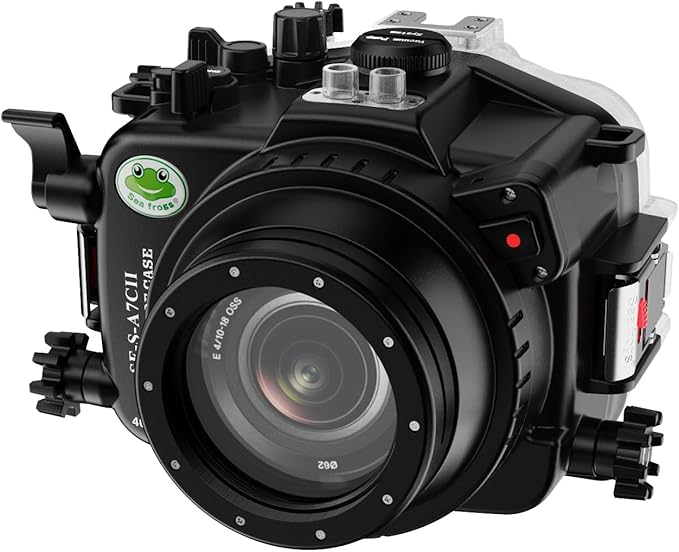 Sea frogs Underwater Camera Case Compatible with Sony A7C-II for E PZ 16-50mm F3.5-5.6 OSS IPX8 40m/130ft Maximum Diving Depth A7C-2 Waterproof Camera Housing for Diving, Surfing, Rowing A7C II