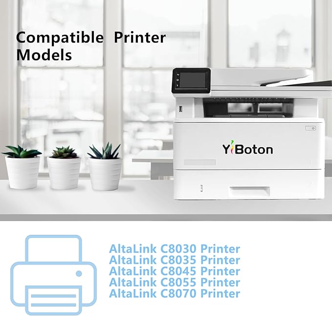AltaLink C8030 C8035 C8045 Toner Cartridge Replacement for Xerox 006R01697 006R01698 006R01699 006R01700 Toner Use for Xerox AltaLink C8030 C8035 C8045 C8055 C8070 Printer (Black Cyan Magenta Yellow)