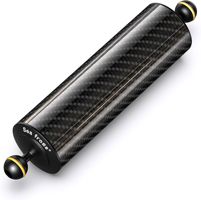 Sea frogs D60mm, 10'', Carbon Fiber Float Arm for Ultralight, Aquatic Arm, Buoyancy Provided 410g, Underwater Camera System Diving Tray Video Light/Strobe GA-7