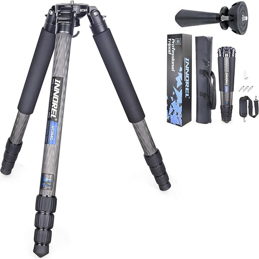 INNOREL NT364C Professional Carbon Fiber Tripod - Heavy Duty Camera Stand, 55lb/25kg Max Load, 75mm Bowl Adapter (Max Tube 36mm)