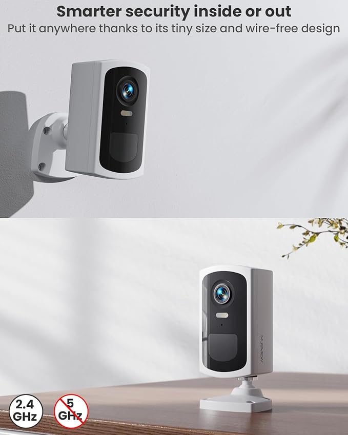 Security Cameras Outdoor Wireless, 2K Smart Battery Camera 2.4Ghz WiFi, Cameras for Home Security with Spotlight&Siren Alarm, 2-Way Audio, Color Night Vision, Motion Detection, SD/Cloud Storage