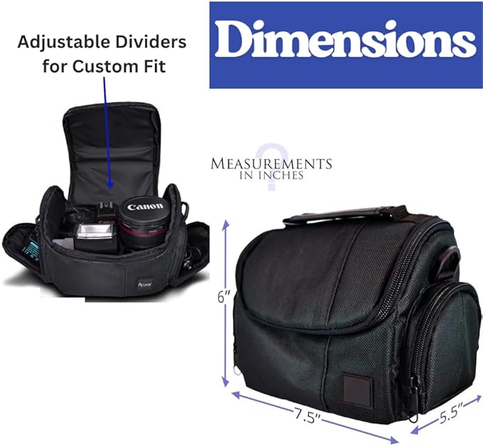 Acuvar Medium Soft Padded Camera Bag, Medium Camera Bag For Canon, Nikon, Olympus, Pentax, & Samsung Gadget Bag, Camera Accessory Case, Digital Camera Case, Soft Camera Case for Photographers & Gear