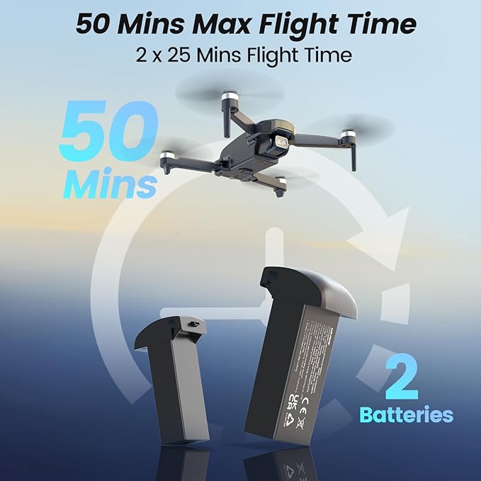 Drones with Camera for Adults 4k, WF31 GPS RC Drone FPV Foldable Quadcopter for Beginner with Brushless Motor, 5G Wi-Fi Transmission, Auto Return, Follow Me, Waypoints, 50 Min Flight Time