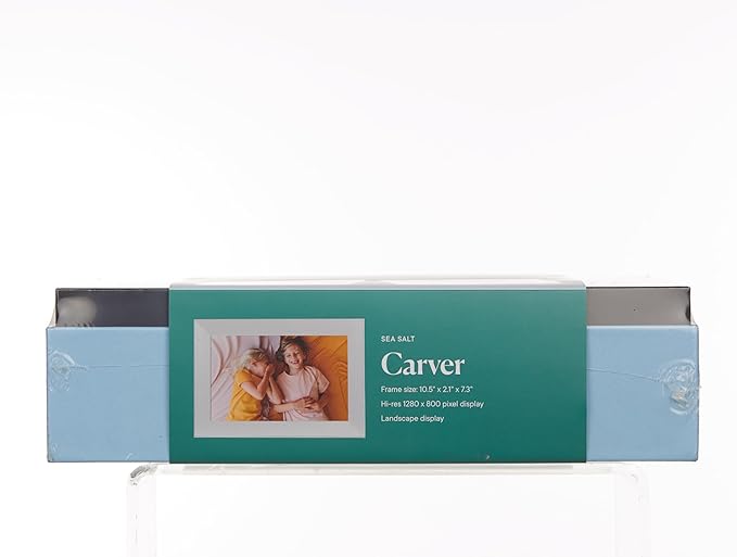 Aura Carver WiFi Digital Picture Frame | The Best Digital Frame for Gifting | Send Photos from Your Phone | Quick, Easy Setup in Aura App | Free Unlimited Storage | Sea Salt