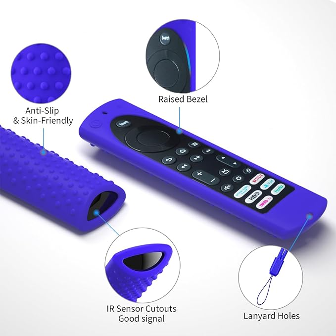 6.2 Inch Silicone Cover Compatible with Fire TV Stick 4K Max Toshiba/Insignia Smart TV Remote Voice Remote (Include Insignia Smart TVs/Toshiba FireTV with 6 Shortcut Buttons Remote) (Blue)
