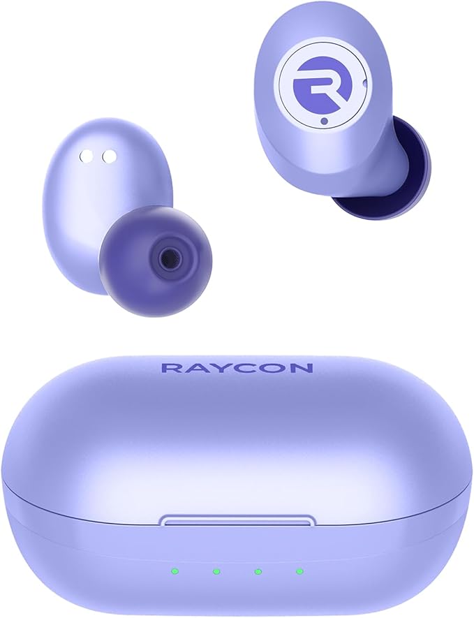 Raycon Everyday Earbuds Classic Bluetooth Wireless with Microphone - Stereo Sound, Active Noise Canceling, in-Ear Bluetooth Headset True Wireless Earbuds 32 Hours Playtime (Purple)