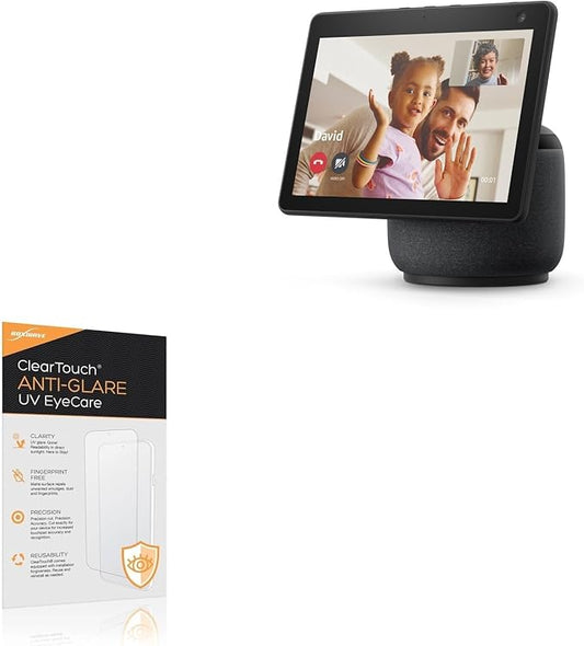 BoxWave Screen Protector Compatible with Amazon Echo Show 10 (3rd Gen 2020) - ClearTouch Anti-Glare Anti-UV EyeCare (2-Pack), Filters Out Harmful Blue Light Reduce Fatigue