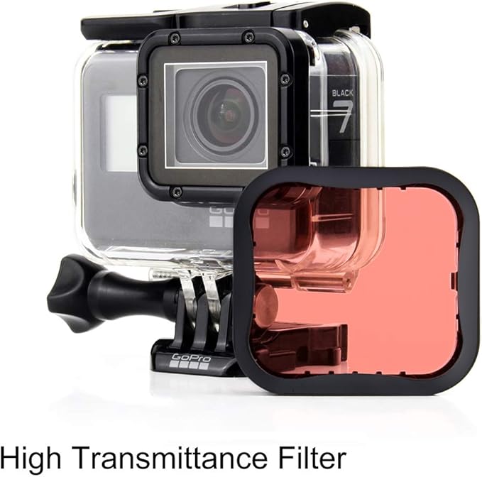 Waterproof Housing Case with Dive Filter for GoPro Hero 7 6 5 Black, Hero (2018) Camera - 45 Meters Underwater Photography - with Red, Light Red and Magenta Filters