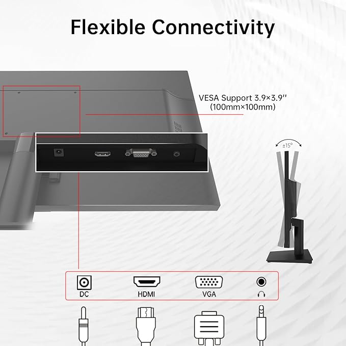KTC 27 inch Monitor - 1080P Monitor, 100Hz FreeSync Gaming Monitor with HDR10,VESA Mountable, Adjustable Tilt, ZeroFrame Design, HDMI,VGA,Earphone Ports, PC Monitor Work Monitor for Office