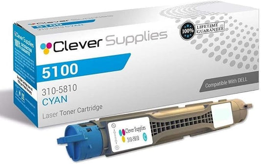 CS Replacement Toner Cartridge Compatible with Dell 5100 310-5810 Cyan 5100 5100cn Color 8000 Page Yield