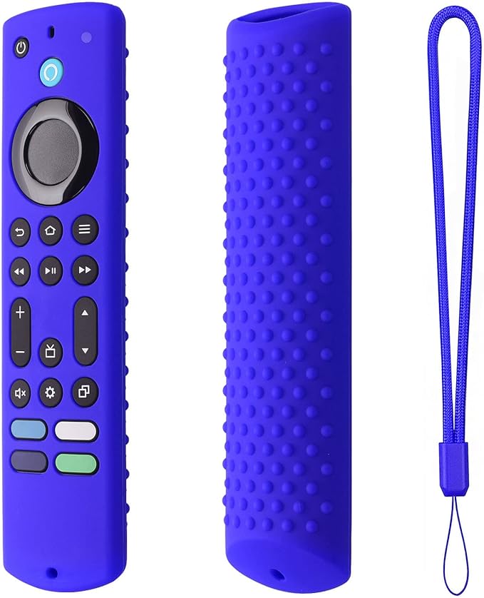 6.2 Inch Silicone Remote case for 2023 Fire TV Stick 4K Max 2nd/Fir TV Omni Series/FireTV 4-Series Remote,Toshiba/Insignia Remote Cover with Lanyard(Blue)
