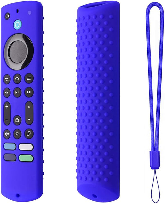 6.2 Inch Silicone Remote case for 2023 Fire TV Stick 4K Max 2nd/Fir TV Omni Series/FireTV 4-Series Remote,Toshiba/Insignia Remote Cover with Lanyard(Blue)