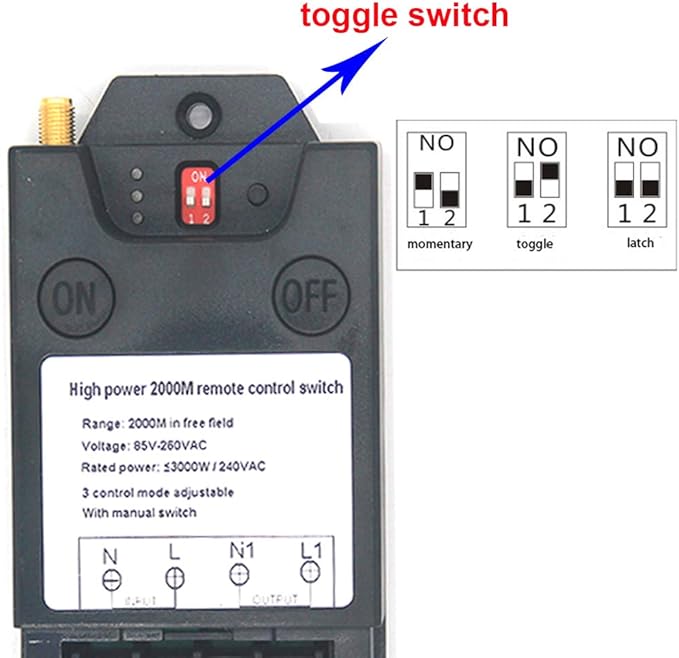 2000 Meters Long Distance Wireless Remote Control Switch high Power Water Pump Motor Lighting Industrial Wireless Remote Control Switch AC 110V 220V Relay Switch Transmitter High Range 6600ft