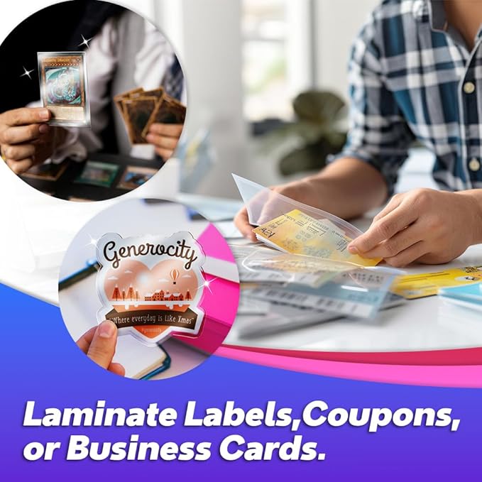 Self Adhesive Laminating Sheets 12.3x17.1 inches, 10 Pack, 4mil Thickness, No Heat or Machine Needed, Waterproof, Self Sealing, Easy Peel and Stick, Heavy Duty Clear Glossy Finish, by VIOLETTO