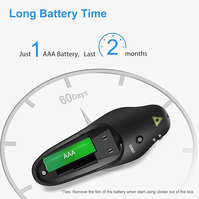 (4 Units) Wireless Presentation Clicker for PowerPoint, Wireless Presenter Remote with Laser Pointer Slide Clickers for Mac/Windows/Linux, Computer/Laptop, Google Slide/PPT/Keynote