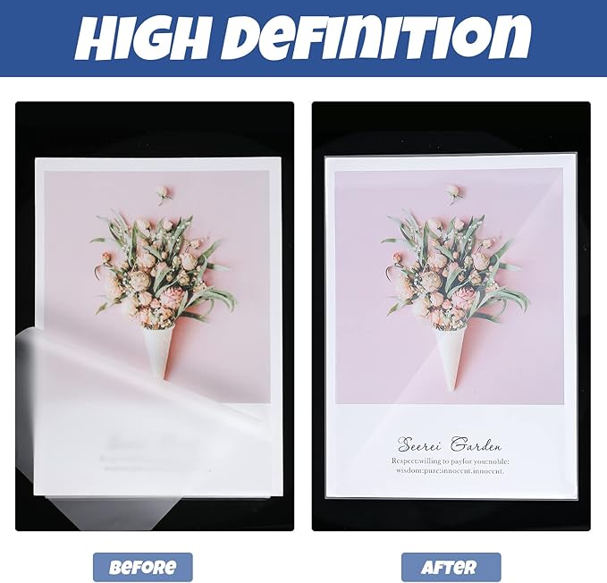 100 Pack Thermal Laminating Pouches 10 Mil Clear Laminating Sheets Plastic Laminating Paper Hot Glossy Laminator Pouches Office Laminating Supplies for Letter Photo Card ID Badge, 9 x 11.5 Inches