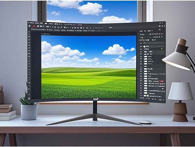 ZZA 27 Inch Curved Monitor with 1920 * 1080P|100Hz/120Hz/144Hz Computer Monitor 27 inch with HDMI *1,VGA*1 and Tilt Adjustable,VESA Compatible Eye Care PC Office Monitor for Working and Gaming