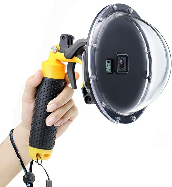 Dome Port for GoPro Hero 2018/7/6/5 Black - Go Pro Dome Port Lens with Waterproof Housing Case Trigger Floating Hand Grip for Hero7 Silver/White Underwater Photography