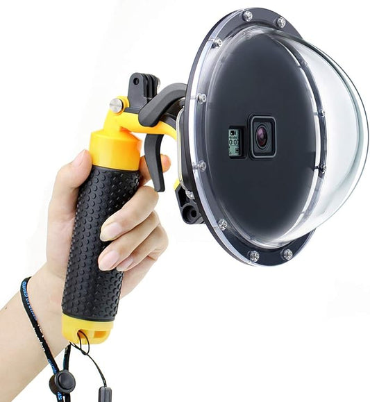 Dome Port for GoPro Hero 2018/7/6/5 Black - Go Pro Dome Port Lens with Waterproof Housing Case Trigger Floating Hand Grip for Hero7 Silver/White Underwater Photography