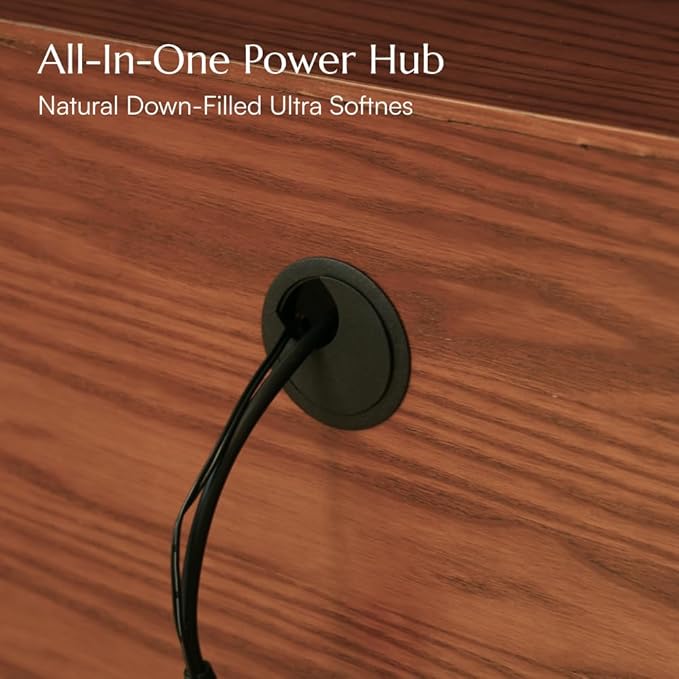 126" Ultra Short Throw Projector Cabinet, Mid-Century Modern Electric TV Stand for Entertainment Center, Linkage Memory Function and Ample Storage Space, Walnut Color