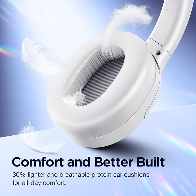 Upgrade Pro‑Level Hybrid Active Noise Cancelling Headphones with HD Sound, Wireless Bluetooth Headphones Over The Ear Unequaled Comfort, Vivid Deep Bass, for Home Office Travel Birthday Gift